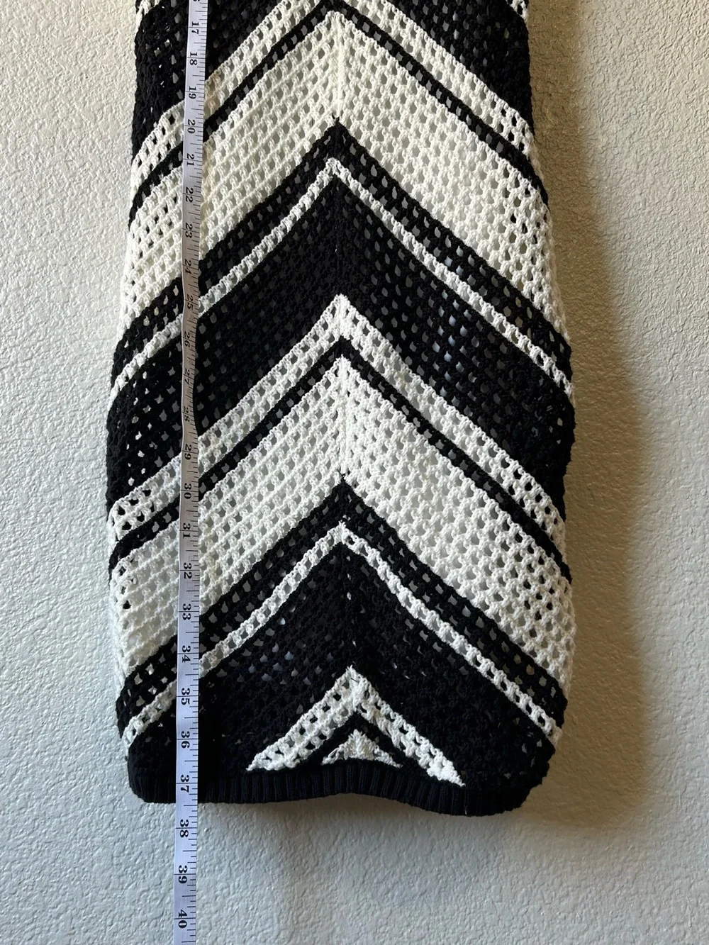 Striped Navy blue and White Knit Swim Cover Dress